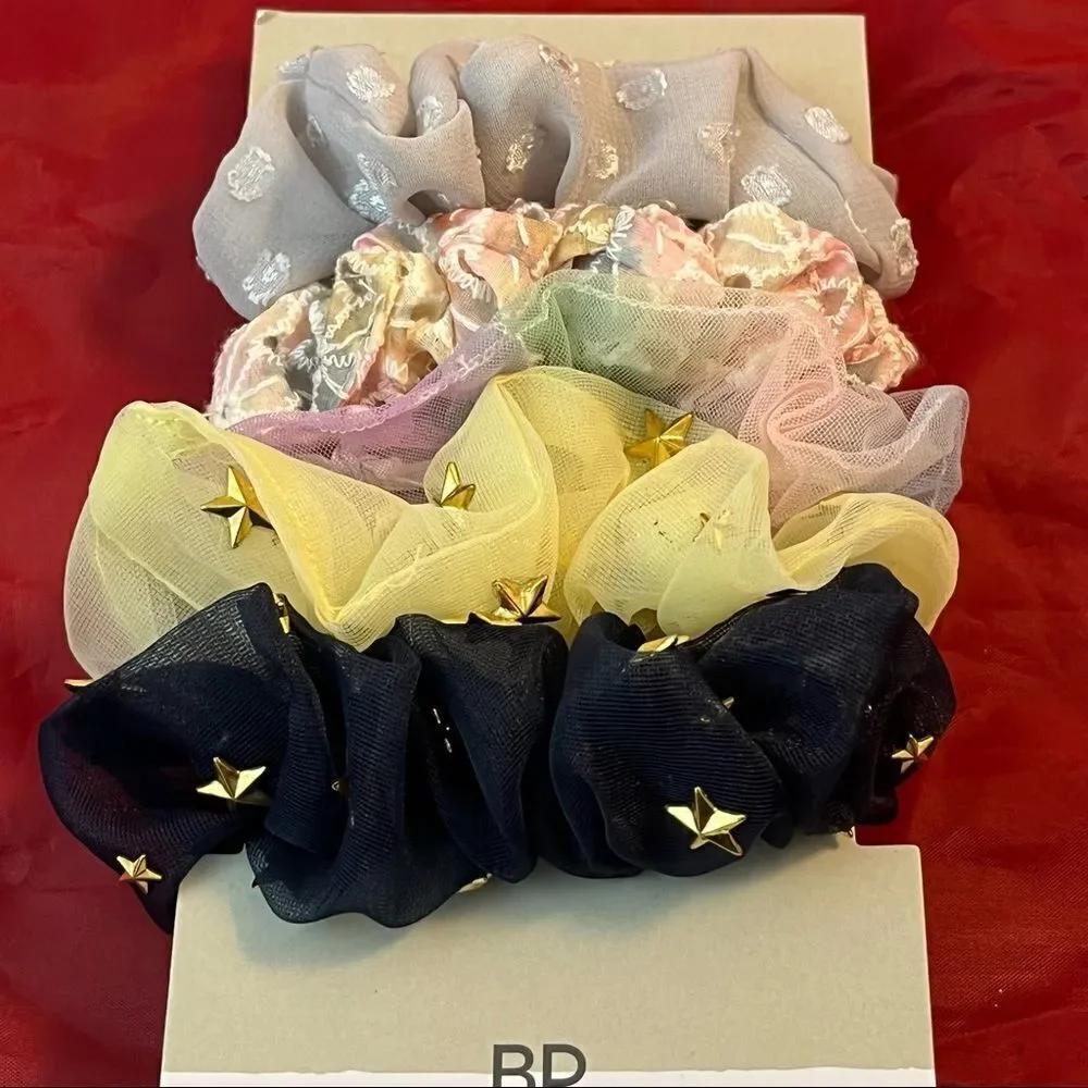 BP Hair Scrunchies Accessories Stars Pack of 5 Colorful